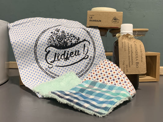 Pochon Le Bambain (1 savon + 1 macérat de calendula + 3 cotons lavables)